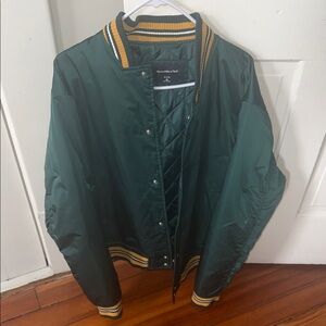 Abercrombie & Fitch Dark Green Varsity Jacket